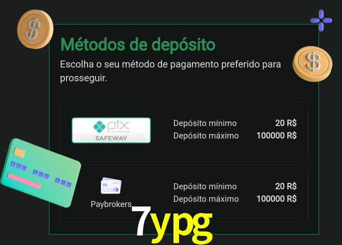 O cassino 7ypg oferece uma grande variedade de métodos de pagamento